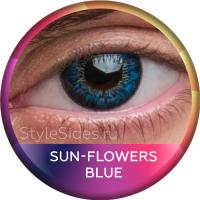 Ярко-синие линзы Sun Flowers Blue