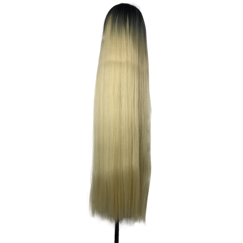 Парик без челки длинный прямой черно блонд W04YLH - 7005A - 2T/PLATINUM, 100см