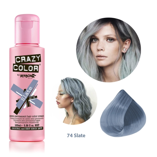 Краска для волос Crazy Color 74 Slate (грифельный)
