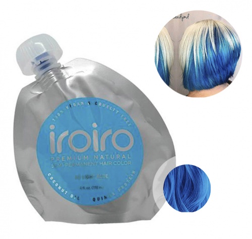 Краска для волос iroiro 60 light blue голубой, 236 ml