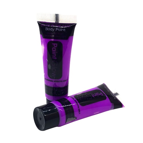 неоновый грим для лица и тела paint glow фиолетовый, 10 ml