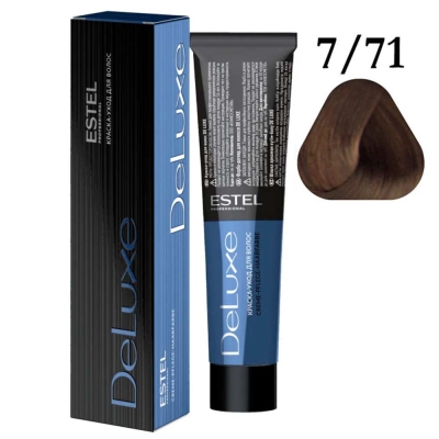 Краска для волос ESTEL PROFESSIONAL DELUXE 7/71 русый коричнево-пепельный, 60 мл