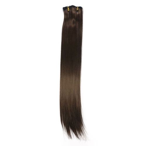 накладные волосы на заколках светло каштановый 6, 6 прядей, 56cm