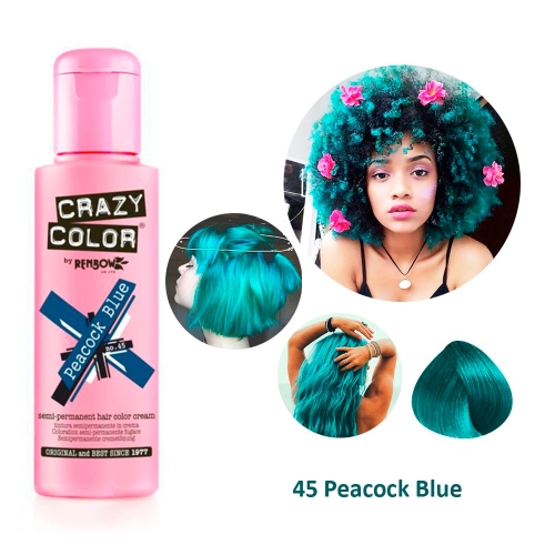 Краска для волос Crazy Color 45 Peacock Blue (морская волна)