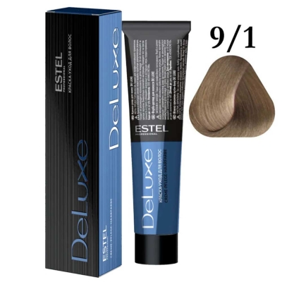 Краска для волос ESTEL PROFESSIONAL DELUXE 9/1 блондин пепельный, 60 мл
