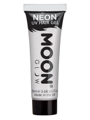 Цветной гель для волос Moon Glow Intense Neon UV Hair Gel, White, 20ml