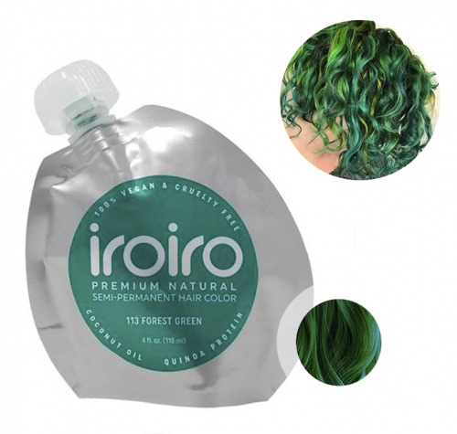 Краска для волос iroiro 113 forest green лесная зелень, 118 ml