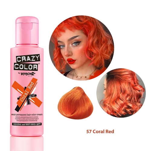 Краска для волос Crazy Color 57 Coral Red (кораллово - красный)