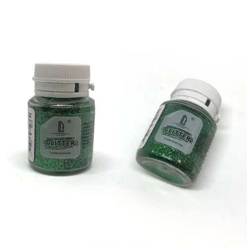 Декоративные сухие блестки Luxart LuxGlitter зелёный, 20 ml