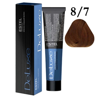 Краска для волос ESTEL PROFESSIONAL DELUXE 8/7 светло-русый коричневый, 60 мл