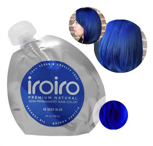 Краска для волос iroiro 45 deep blue темно-синий, 118 ml