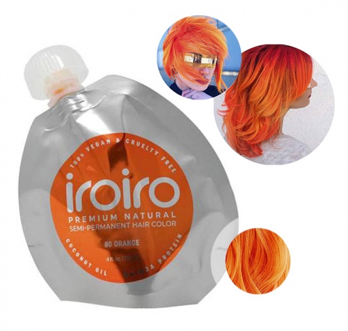 Краска для волос iroiro 80 orange оранжевый, 118 ml