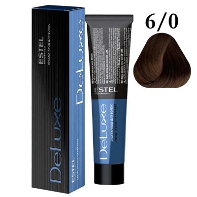 Краска для волос ESTEL PROFESSIONAL DELUXE 6/0 темно-русый, 60 мл