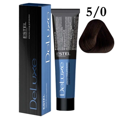 Краска для волос ESTEL PROFESSIONAL DELUXE 5/0 светлый шатен, 60 мл