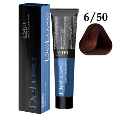 Краска для волос ESTEL PROFESSIONAL DELUXE 6/50 темно-русый красный для седины, 60 мл